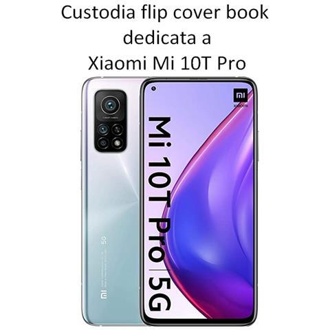 Smart Book Custodia Poket Silicone Flip Cover Case Per Xiaomi Mi 10t Pro Black - Foto 2