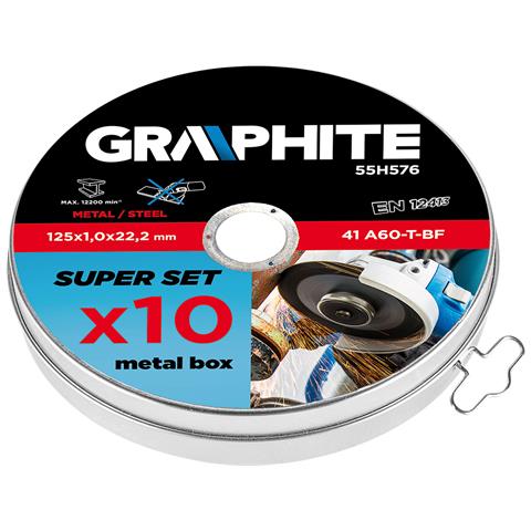 Scatola Per Dischi Da Taglio, 125mm 10x 125x1,0mm, Metallo, 41 A60-t-bf, Confezione Da 10 Pezzi - Foto 3