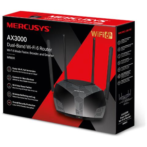Router Wireless MR80X Dual-band 3000 Mbps 4x Gigabit Ethernet Colore Nero - Foto 5