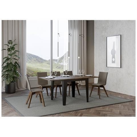 Tavolo Apribile 90x90/180 Cm Flame Libra Telaio Antracite - Noce - Foto 2