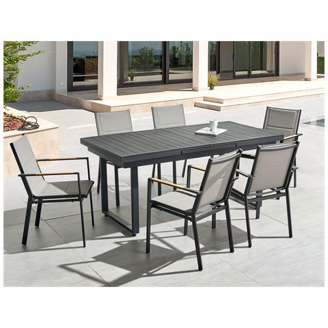 Tavolo Da Giardino Estensibile Metallo Nero 180/240 X 90 Cm Valcanetto - Foto 1