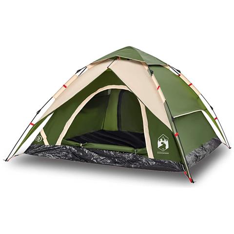 Tenda A Cupola Da Campeggio 5 Persone Verde A Rilascio Rapido - Foto 1