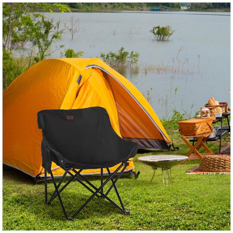 Sedia Da Campeggio Pieghevole In Tessuto Oxford Con Tasca Laterale E Borsa Da Viaggio, 61x54x66 Cm - Foto 6