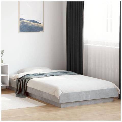 Giroletto Luci Led Grigio Cemento 90x190cm In Legno Multistrato - Foto 1