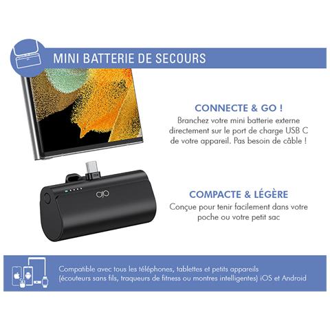 Powerbank 5000 Mah Pd 20w Con Connettore Usb-c Integrato E Indicatori Led, Nero - Foto 3