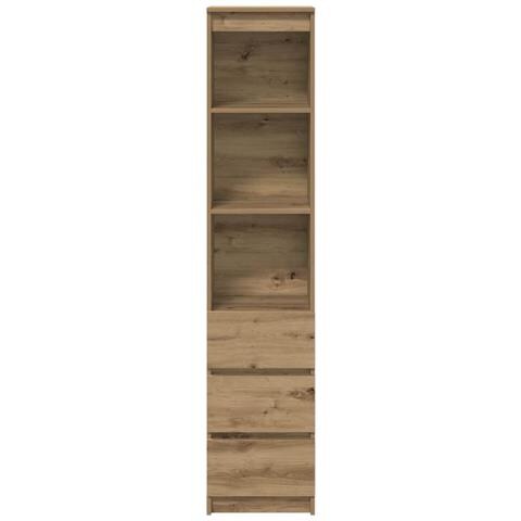 Credenza Alta Rovere Artigianale 37,5x35x180 cm in Truciolato - Foto 2