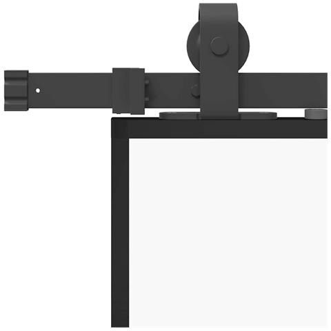 Porta Scorrevole Set Ferramenta Nera 76x205 cm Vetro Temperato - Foto 8