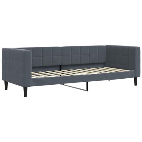 Divano Letto Con Materasso Grigio Scuro 80x200 Cm In Velluto - Foto 3
