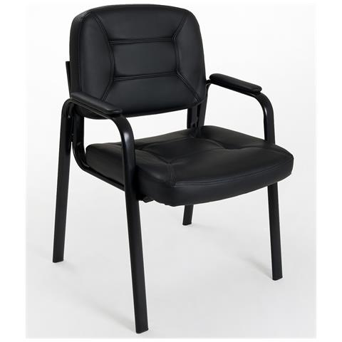 Sedia Imbottita In Ecopelle Modello Easy Per Sala Attesa Ufficio Ospite Conferenza Riunione - Foto 1