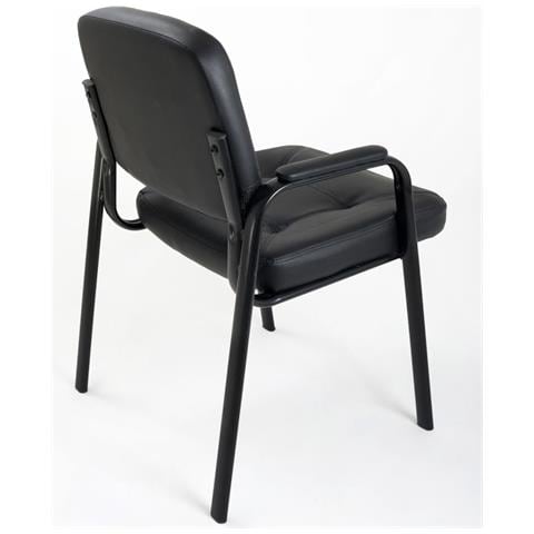 Sedia Imbottita In Ecopelle Modello Easy Per Sala Attesa Ufficio Ospite Conferenza Riunione - Foto 3