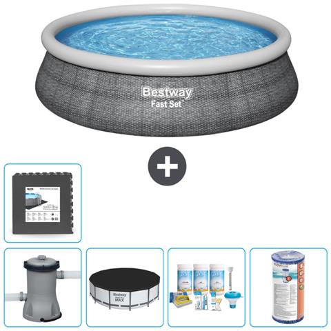 Piscina Fuori Terra - In Giro - 457x84 Cm - Grigio - Include Accessori Coordinati Cb13 - Foto 1