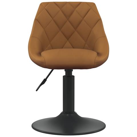 Sedia Da Pranzo Marrone In Velluto - Foto 1