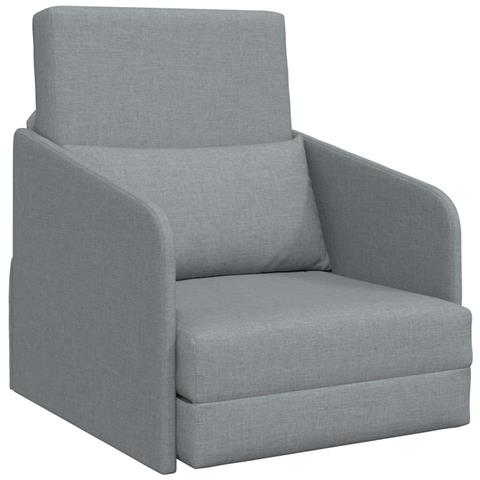 Divano Letto a Pavimento 2-in-1 Grigio Chiaro 65x80x83 cm Tessuto - Foto 1