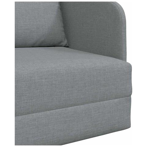 Divano Letto a Pavimento 2-in-1 Grigio Chiaro 65x80x83 cm Tessuto - Foto 9