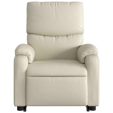 Poltrona Alzapersona Elettrica Reclinabile Crema in Similpelle - Foto 9