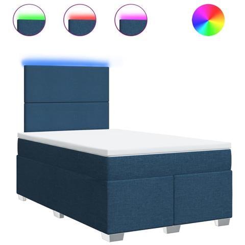 Giroletto a Molle con Materasso Blu 120x190 cm in Tessuto - Foto 1