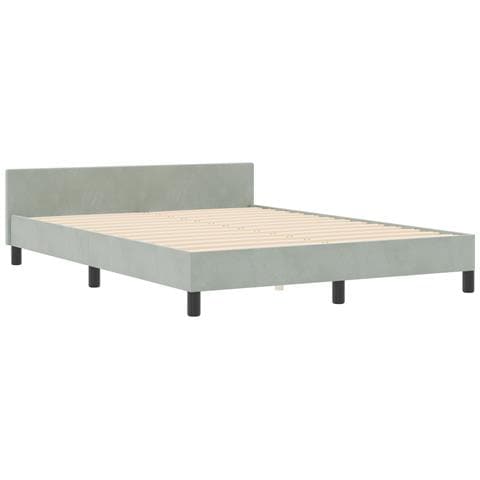 Struttura Letto Grigio Chiaro 140x200 cm Velluto - Foto 1