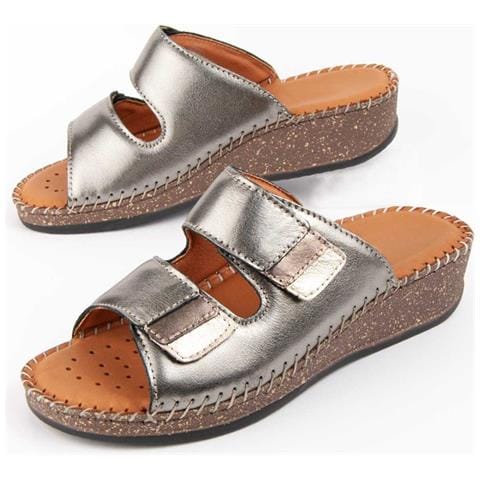 Purapiel Sandalo Con Zeppa Leida2 Argento . - Foto 1