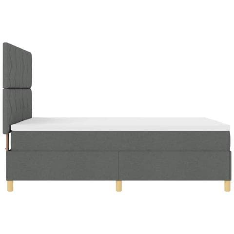Letto a molle con materasso Grigio scuro 140 x 200 cm Tessuto - Foto 9