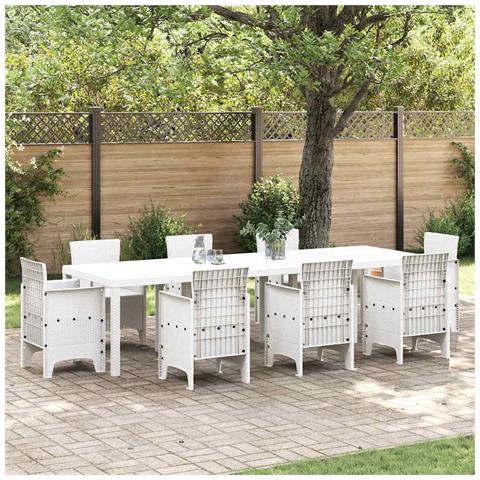 Tavolo da Giardino Bianco 300 x 100 x 73 cm polyrattan - Foto 2