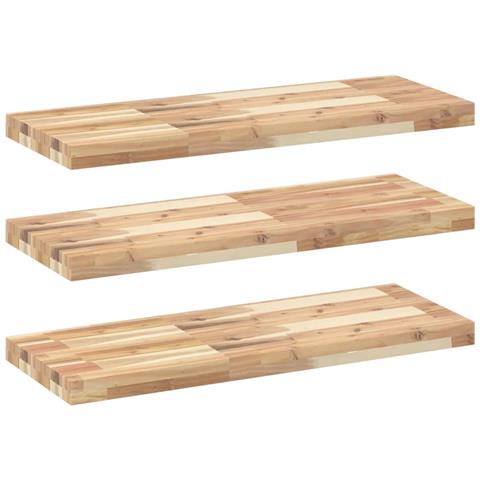 Mensole da Parete 3 pz 80x30x4 cm Legno Acacia Non Trattato - Foto 1