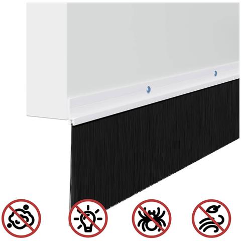 Spazzole per porte a vite 6 pcs Bianco 100 cm Lega di alluminio - Foto 9