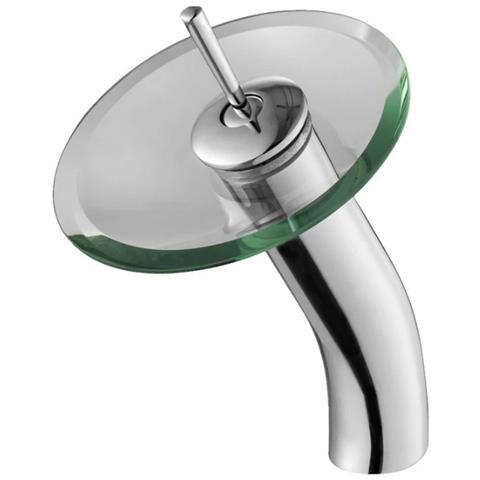 Rubinetto per lavabo da bagno, Blackswan, Cascada tipo M61, modello cromato /vetro, misura 27,5 cm - Foto 1