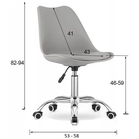 Sedia da scrivania per cameretta bambini, rosa, altezza regolabile - Foto 1