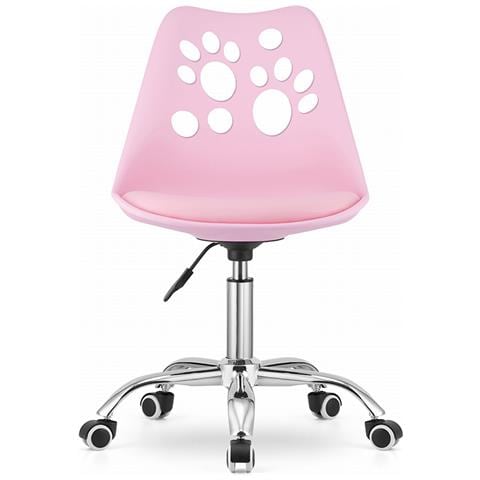 Sedia da scrivania per cameretta bambini, rosa, altezza regolabile - Foto 2