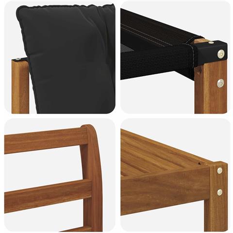 Set di divani da esterno con cuscino 7 pcs Naturale e Nero - Foto 9
