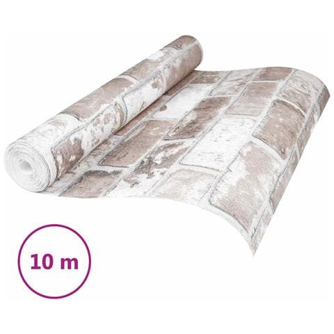 Carta da parati Solida 3D Rigato Mattone 10 x 0,53 m - Foto 2