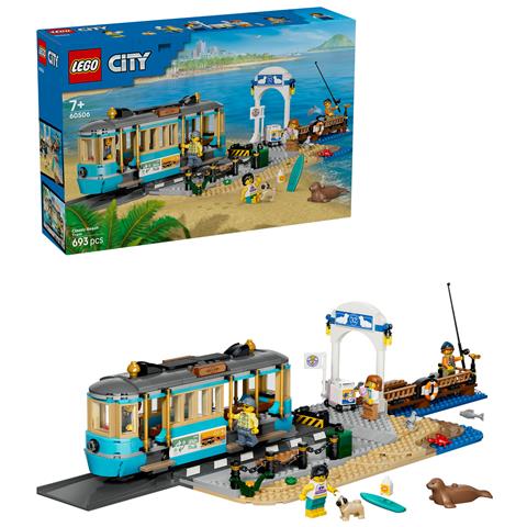 City Classic 60506 Tram Classico della Spiaggia, Treno Giocattolo con Binari e Scena di Strada, Regalo per Bambini da 7+ - Foto 2