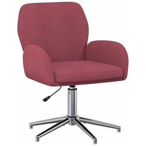 Sedia da scrivania girevole 54 x 58 x 90 cm Rosso Vino Tessuto - Foto 1