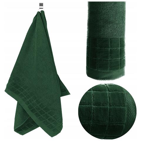 Asciugamano Larisa 70x140 cm 500 g Verde - Morbido - Assorbente - 100% cotone - Design classico - Foto 6