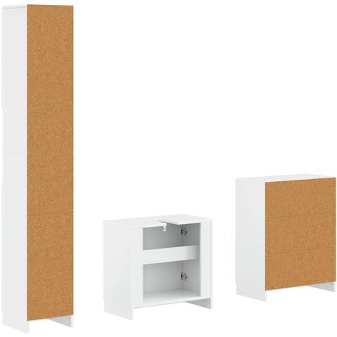 Set di armadietti da bagno in 3 pezzi UTRECHT Bianco Lucido - Foto 8