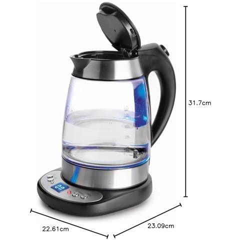 69292 - Bollitore elettrico in vetro, 1,7 l, 2200 W, acciaio inossidabile. - Foto 2