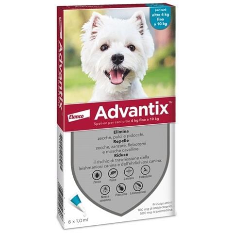 Advantix Spot-On Soluzione 6 Pipette 1 ml Cani da 4 a 10 kg - Foto 1