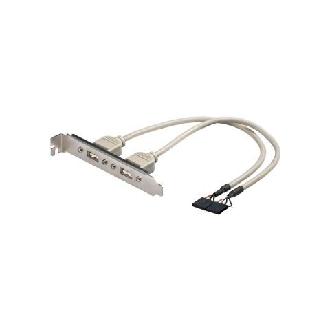 Adattatore su Staffa PC con 2 Connettori USB A Femmina Lunghezza 25cm - Foto 1