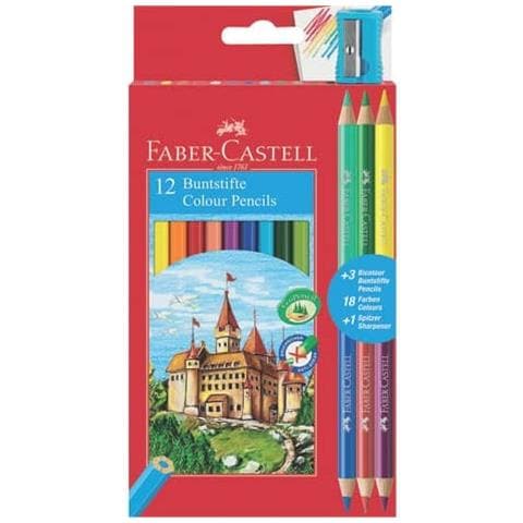 Faber Castell 110312 Buntstifte Confezione 12 Matite Colorate Eco + 3 Bicolor - Foto 2