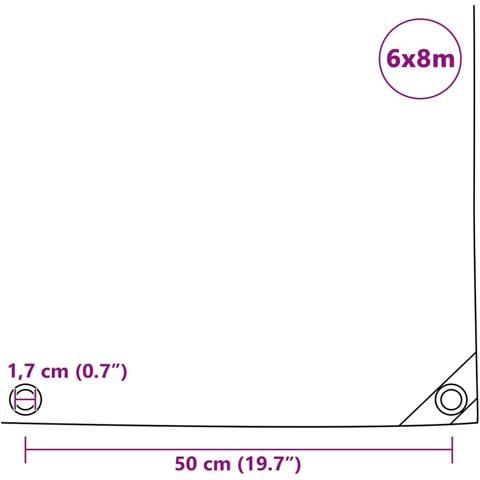 Telone 650 G / m² 6x8 M Blu - Foto 2