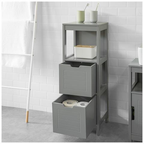 Mobile Bagno Colonna Mobiletto Bagno Salvaspazio Grigio L30*p30*a90 Cm Frg127-sg - Foto 6