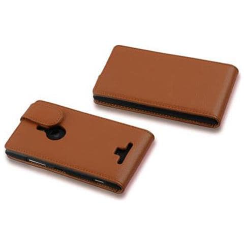 Custodia Compatibile Con Nokia Lumia 925 In Marrone Cioccolata - Coperchio Protettivo In Design Flip Realizzato In Similpelle Testurizzata - Foto 5