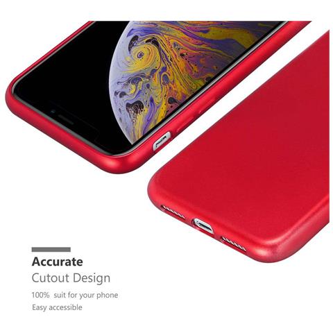 Custodia Compatibile Con Apple Iphone Xs Max In Rosso Metallico - Coperchio Protettivo In Silicone Tpu Flessibile - Foto 9