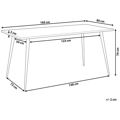 Tavolo Da Pranzo Effetto Marmo Bianco E Nero 160 X 80 Cm Santiago - Foto 16