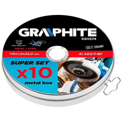 Scatola Per Dischi Da Taglio, 115mm 10x 115x1.0mm, Metallo, 41 A60-t-bf, Confezione Da 10 Pezzi - Foto 3