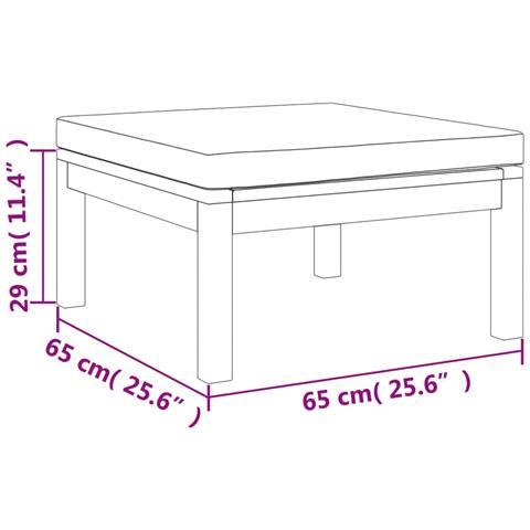 Set Divani da Giardino 3 pz con Cuscini Crema in Legno Acacia - Foto 9