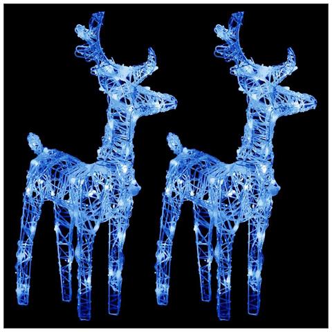 Renne Di Natale 2 Pz Blu 80 Led In Acrilico - Foto 1