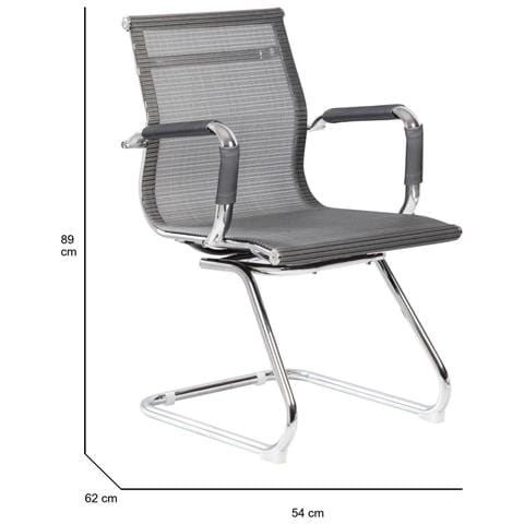 Sedia Balvano, Seduta Sala Da Attesa Per Ufficio Con Braccioli, Seduta Ergonomica Da Attesa, 62x54h89 Cm, Grigio - Foto 6