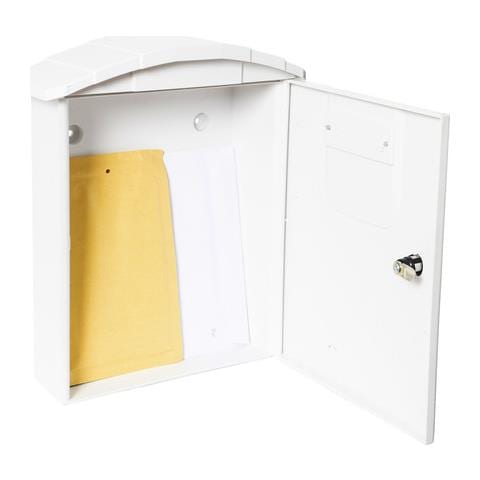 Costa E5301 Cassetta Postale Individuale In Plastica Resistente, Cassetta Della Posta Da Parete, Dimensione M (din A4 E Riviste), Bianco - Foto 3
