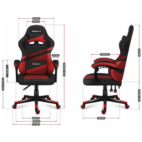 Sedia Gaming Hz-force 4.4 Red Mesh Rosso - Foto 2